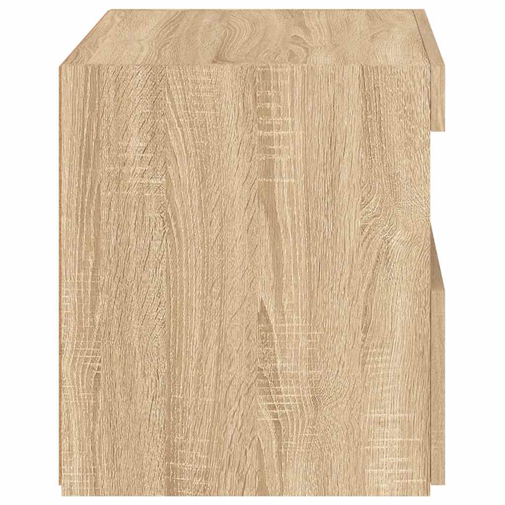 vidaXL Bedside Cabinet with LED Lights Sonoma Oak 50x40x45 cm