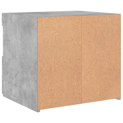 vidaXL Bedside Cabinet with LED Lights Concrete Grey 50x40x45 cm
