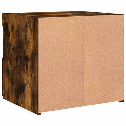 vidaXL Bedside Cabinets with LED Lights 2 pcs Smoked Oak 50x40x45 cm