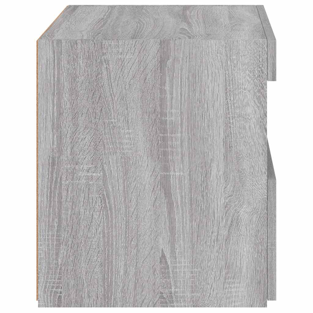 vidaXL Bedside Cabinet with LED Lights Grey Sonoma 50x40x45 cm
