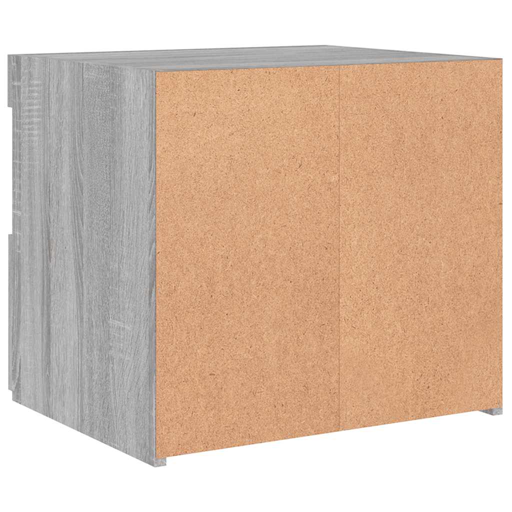 vidaXL Bedside Cabinet with LED Lights Grey Sonoma 50x40x45 cm