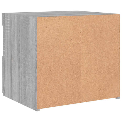 vidaXL Bedside Cabinet with LED Lights Grey Sonoma 50x40x45 cm