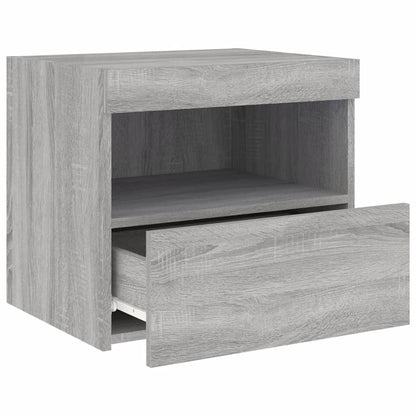 vidaXL Bedside Cabinets with LED Lights 2 pcs Grey Sonoma 50x40x45 cm