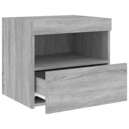 vidaXL Bedside Cabinets with LED Lights 2 pcs Grey Sonoma 50x40x45 cm