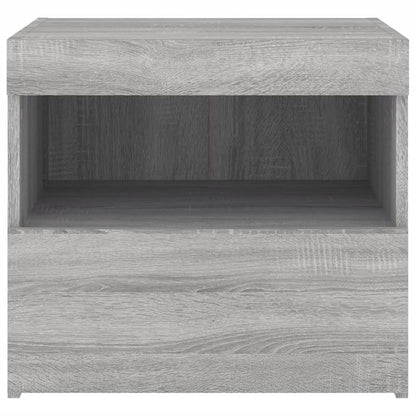 vidaXL Bedside Cabinets with LED Lights 2 pcs Grey Sonoma 50x40x45 cm