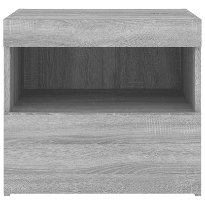 vidaXL Bedside Cabinets with LED Lights 2 pcs Grey Sonoma 50x40x45 cm