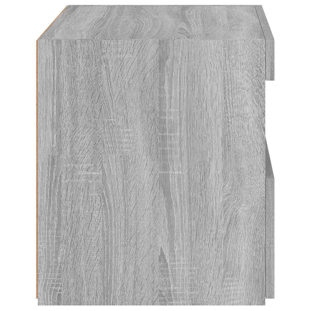 vidaXL Bedside Cabinets with LED Lights 2 pcs Grey Sonoma 50x40x45 cm