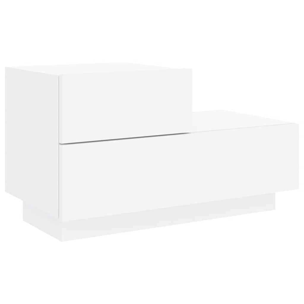 vidaXL Bedside Cabinet with LED Lights White 70x36x40,5 cm