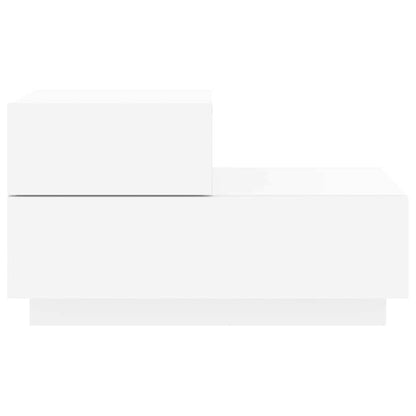 vidaXL Bedside Cabinet with LED Lights White 70x36x40.5 cm