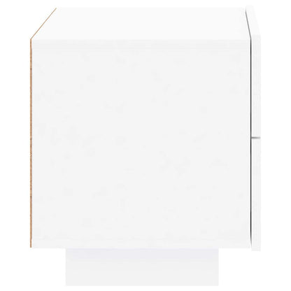 vidaXL Bedside Cabinet with LED Lights White 70x36x40.5 cm