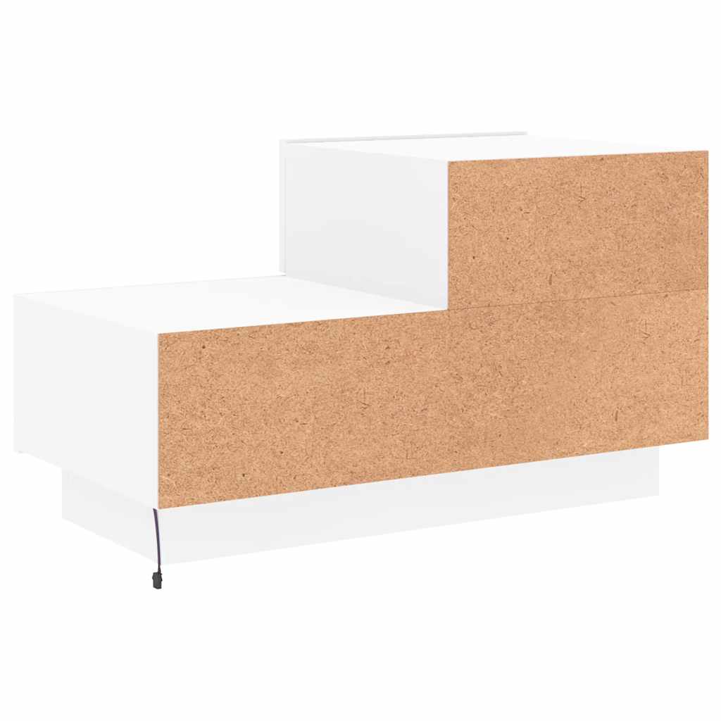 vidaXL Bedside Cabinet with LED Lights White 70x36x40,5 cm