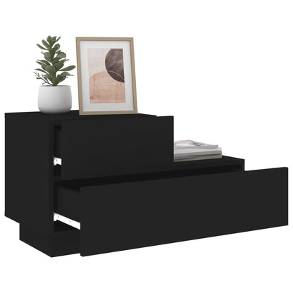 vidaXL Bedside Cabinet | Black | Engineered wood | Bedside Cabinet | Rectangular