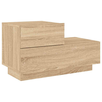 vidaXL Bedside Cabinet with LED Lights Sonoma Oak 70x36x40,5 cm