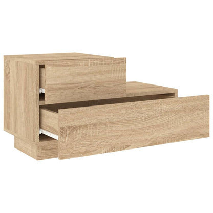 vidaXL Bedside Cabinet with LED Lights Sonoma Oak 70x36x40.5 cm