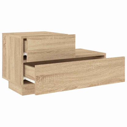 vidaXL Bedside Cabinet with LED Lights Sonoma Oak 70x36x40,5 cm