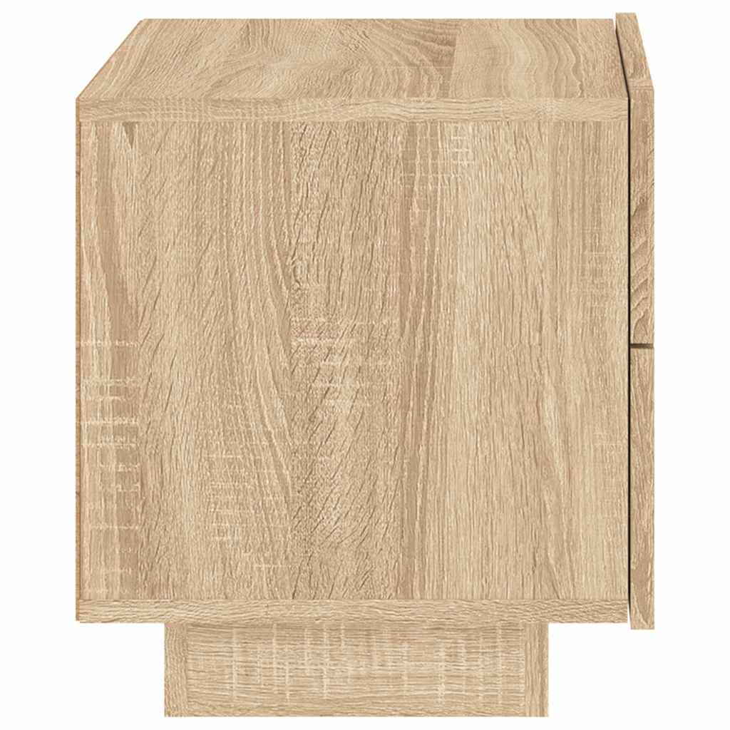 vidaXL Bedside Cabinet with LED Lights Sonoma Oak 70x36x40.5 cm