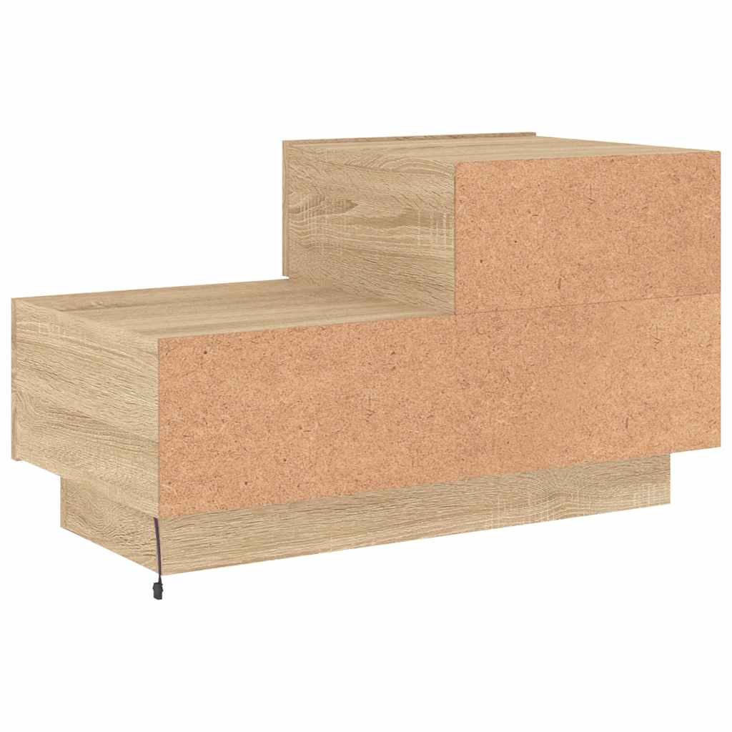 vidaXL Bedside Cabinet with LED Lights Sonoma Oak 70x36x40,5 cm