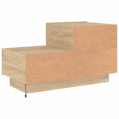 vidaXL Bedside Cabinet with LED Lights Sonoma Oak 70x36x40,5 cm