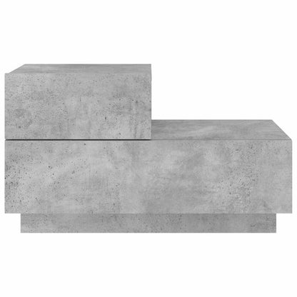 vidaXL Bedside Cabinet with LED Lights Concrete Grey 70x36x40,5 cm