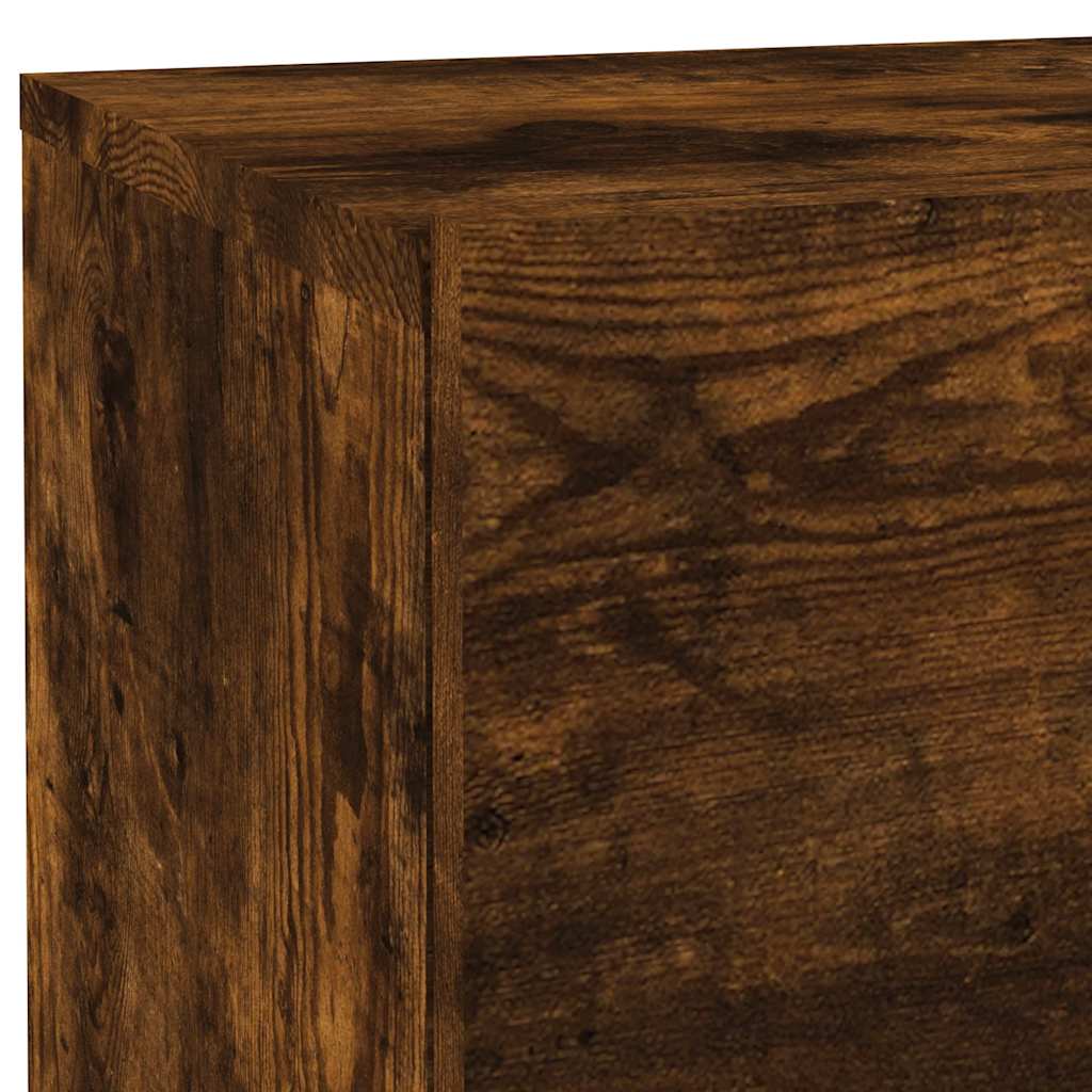vidaXL Bedside Cabinet with LED Lights Smoked Oak 70x36x40,5 cm