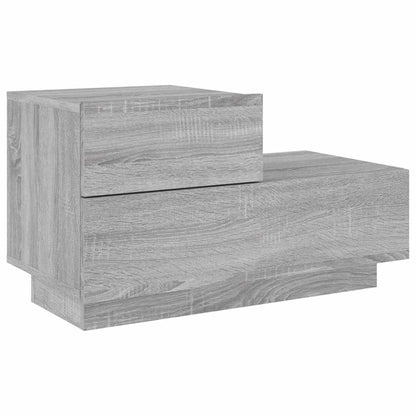vidaXL Bedside Cabinet with LED Lights Grey Sonoma 70x36x40,5 cm