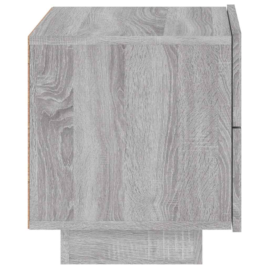 vidaXL Bedside Cabinet with LED Lights Grey Sonoma 70x36x40.5 cm