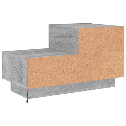 vidaXL Bedside Cabinet with LED Lights Grey Sonoma 70x36x40.5 cm