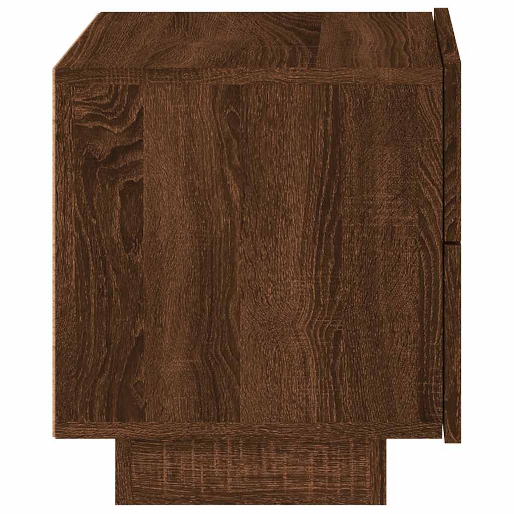 vidaXL Bedside Cabinet with LED Lights Brown Oak 70x36x40.5 cm