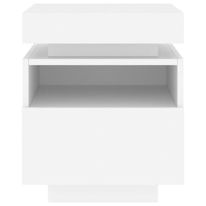 vidaXL Bedside Cabinets with LED Lights 2 pcs White 40x39x48,5 cm
