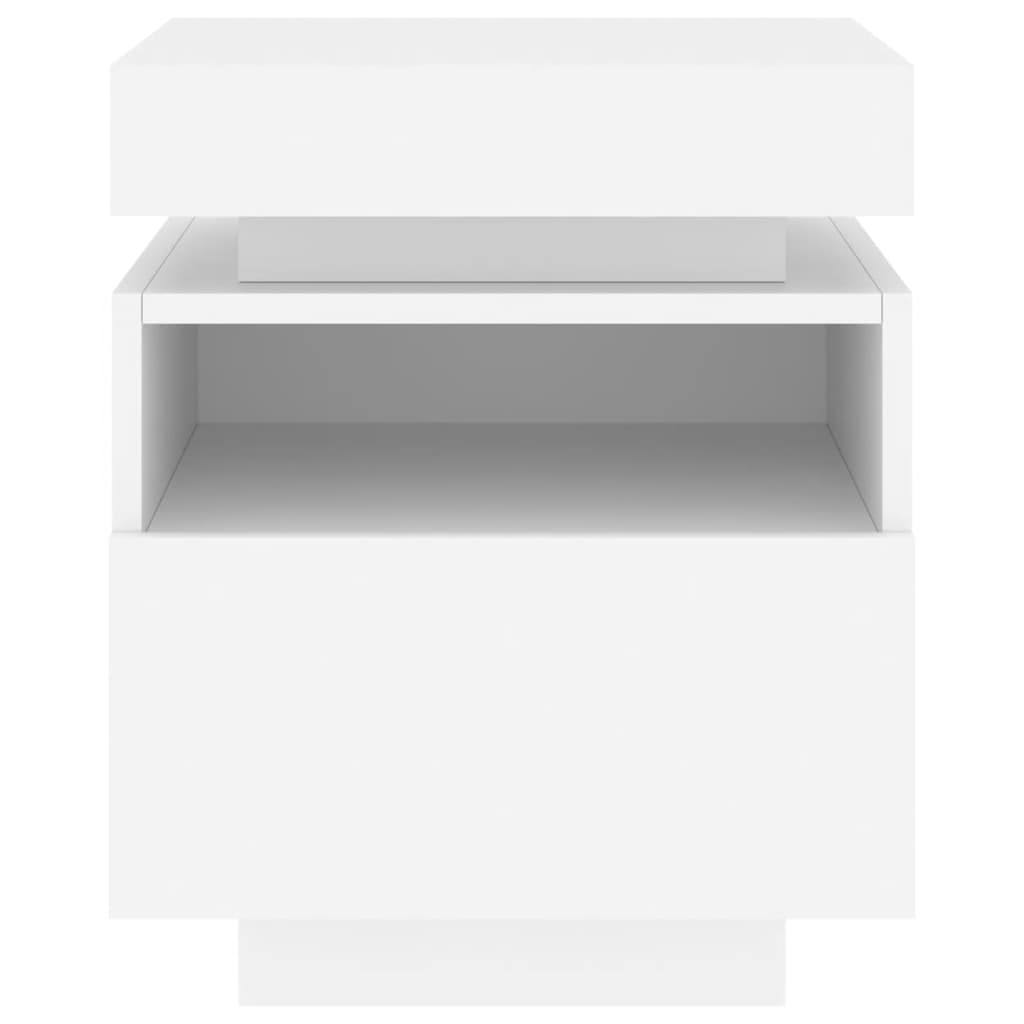 vidaXL Bedside Cabinets with LED Lights 2 pcs White 40x39x48,5 cm