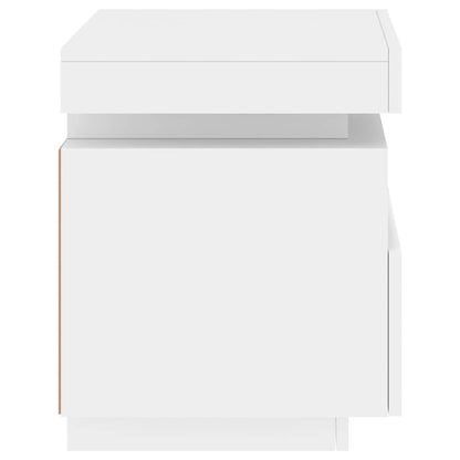 vidaXL Bedside Cabinets with LED Lights 2 pcs White 40x39x48,5 cm