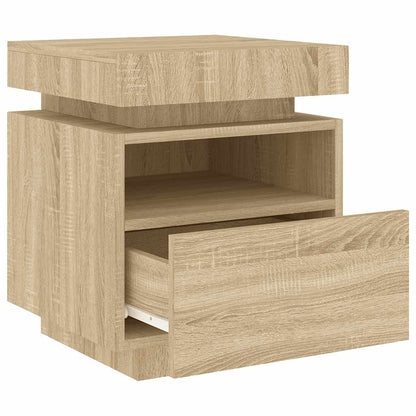 vidaXL Bedside Cabinet with LED Lights Sonoma Oak 40x39x48,5 cm