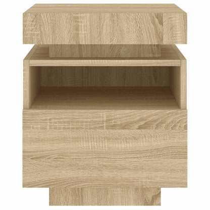 vidaXL Bedside Cabinet with LED Lights Sonoma Oak 40x39x48,5 cm