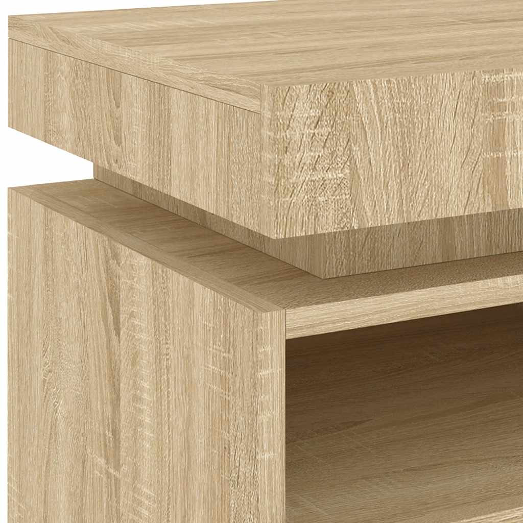 vidaXL Bedside Cabinet with LED Lights Sonoma Oak 40x39x48,5 cm