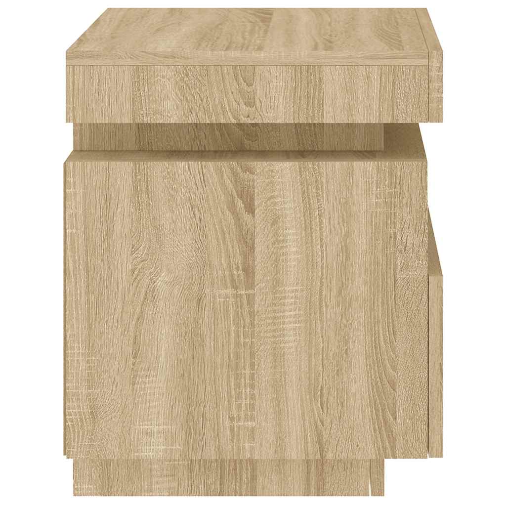 vidaXL Bedside Cabinets with LED Lights 2 pcs Sonoma Oak 40x39x48,5 cm