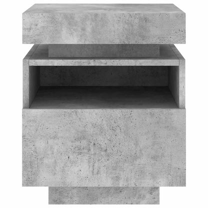 vidaXL Bedside Cabinet with LED Lights Concrete Grey 40x39x48,5 cm