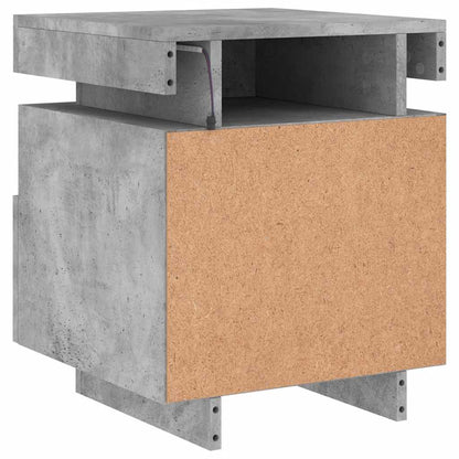 vidaXL Bedside Cabinet with LED Lights Concrete Grey 40x39x48,5 cm