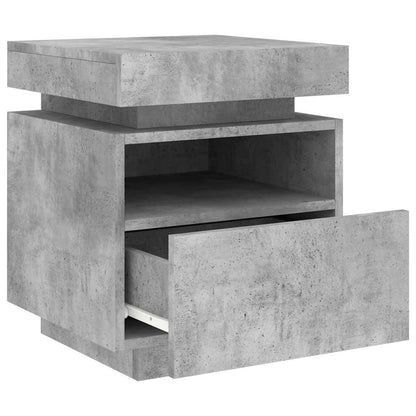 vidaXL Bedside Cabinets with LED 2 pcs Concrete Grey 40x39x48.5 cm