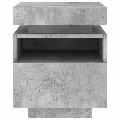 vidaXL Bedside Cabinets with LED 2 pcs Concrete Grey 40x39x48.5 cm