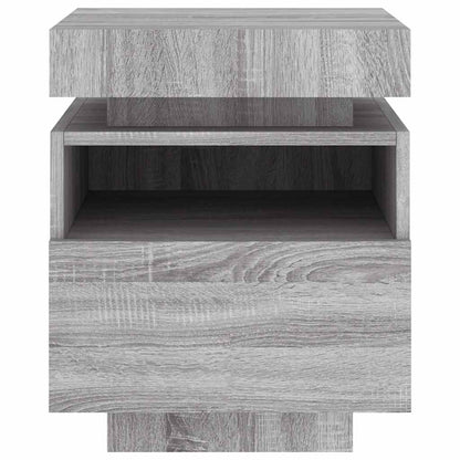 vidaXL Bedside Cabinet with LED Lights Grey Sonoma 40x39x48,5 cm