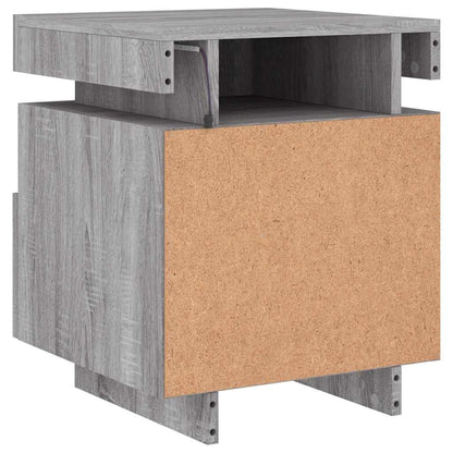 vidaXL Bedside Cabinets with LED Lights 2 pcs Grey Sonoma 40x39x48.5cm