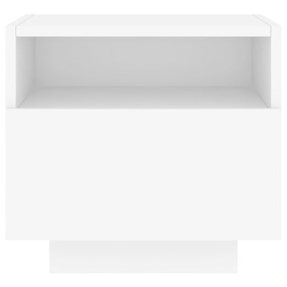vidaXL Bedside Cabinet with LED Lights White 40x39x37 cm