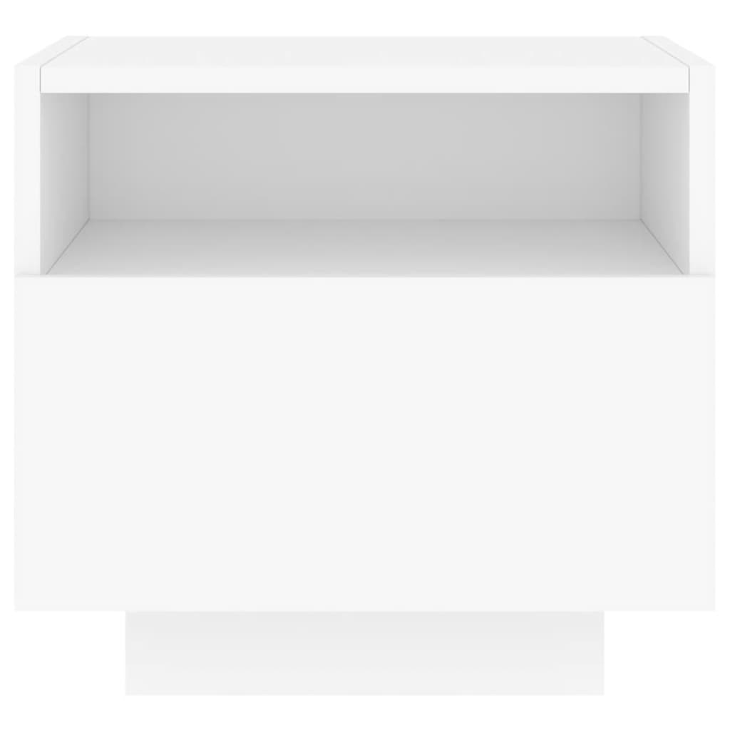 vidaXL Bedside Cabinet with LED Lights White 40x39x37 cm