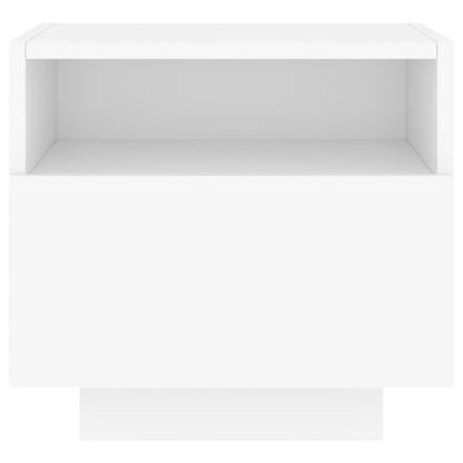 vidaXL Bedside Cabinet with LED Lights White 40x39x37 cm