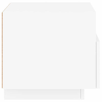 vidaXL Bedside Cabinet with LED Lights White 40x39x37 cm