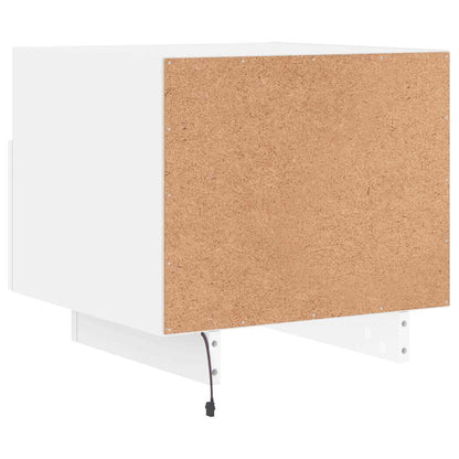 vidaXL Bedside Cabinet with LED Lights White 40x39x37 cm