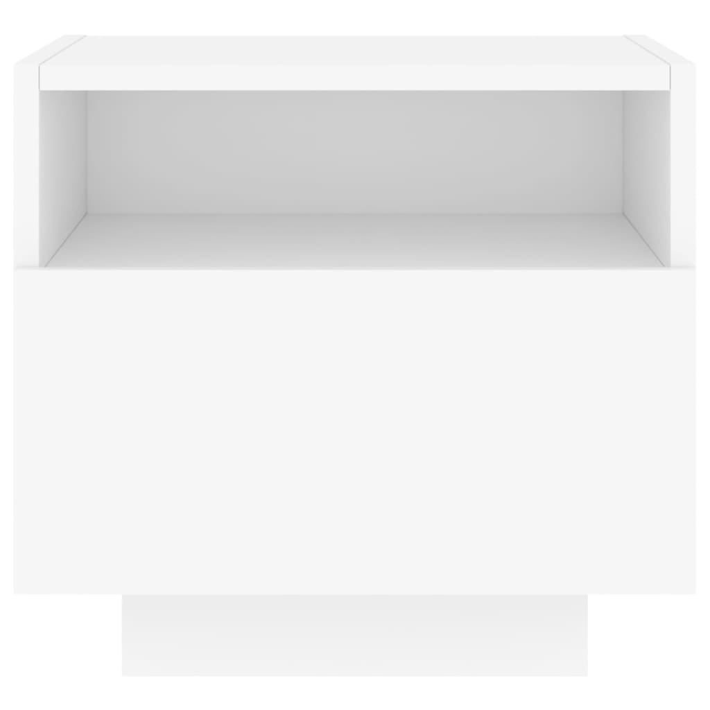 vidaXL Bedside Cabinets with LED Lights 2 pcs White 40x39x37 cm