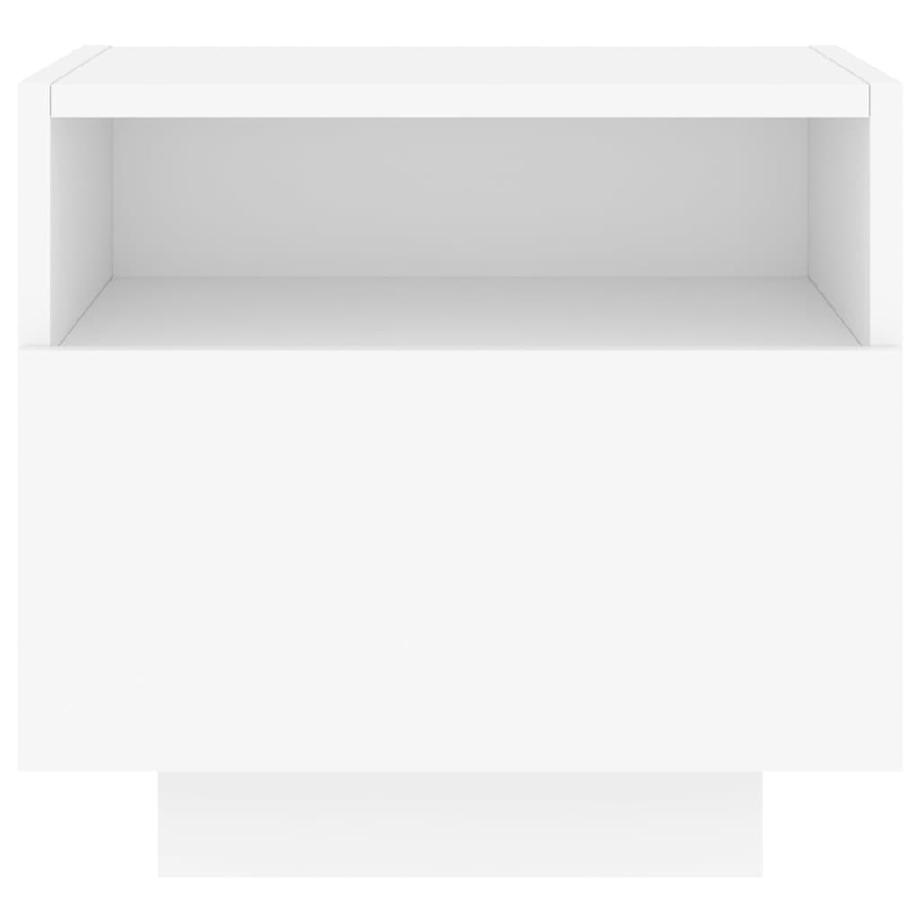 vidaXL Bedside Cabinets with LED Lights 2 pcs White 40x39x37 cm