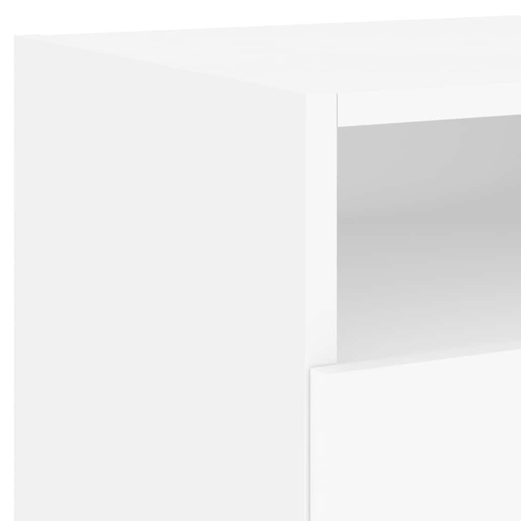 vidaXL Bedside Cabinets with LED Lights 2 pcs White 40x39x37 cm