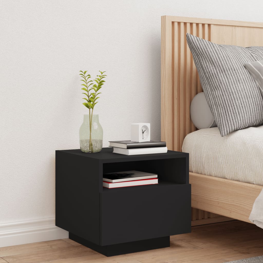 vidaXL Bedside Cabinet | Black | Engineered wood | Compact | Bedside Cabinet